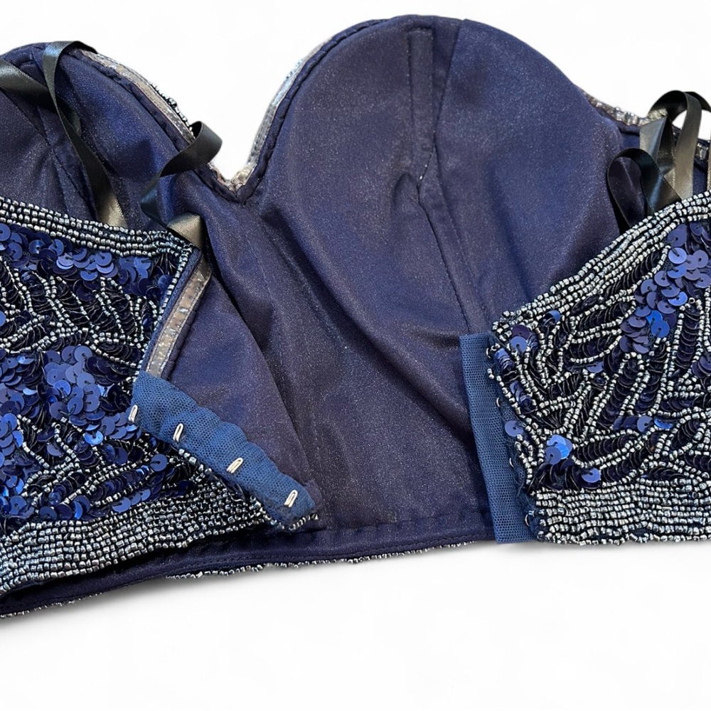 Primavera Couture Navy Sequin Top - Picture 7 of 7
